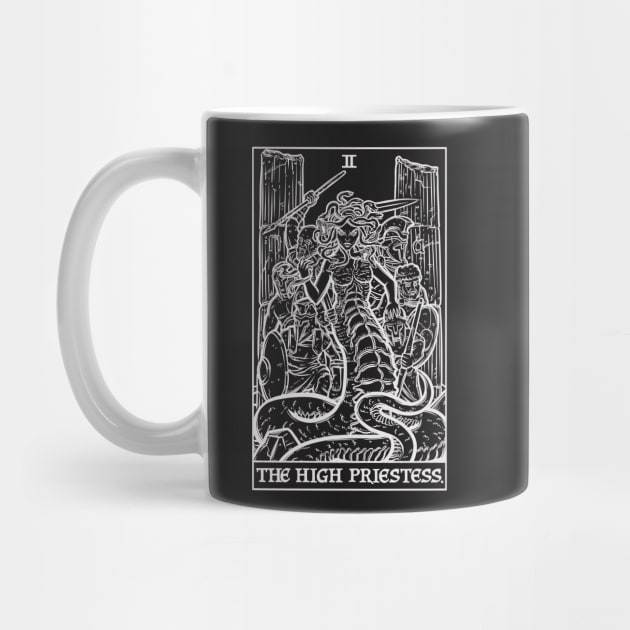 The High Priestess Tarot Card Terror Tarot Shadow Edition - Medusa (Black & White) by TheGhoulishGarb